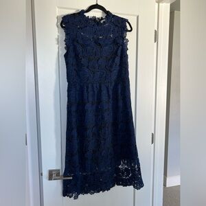 Kate Spade Bicolor Lace Midi Dress Adriatic Blue size 14